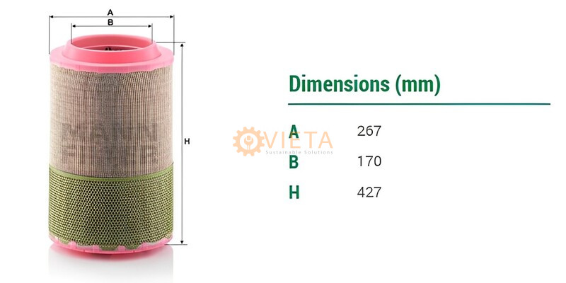 Lọc gió Mann filter C 27 1020 cho máy nén khí