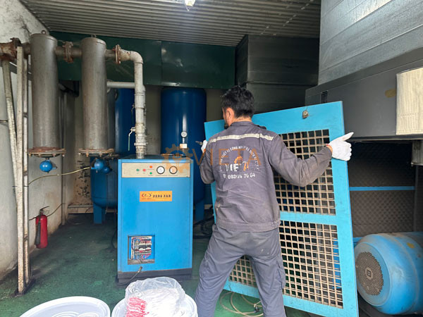 Bảo dưỡng máy nén khí trục vít Hande 110kw tại KCN Phố Nối, Hưng Yên