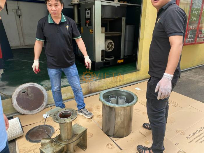 Bảo dưỡng máy chân không Atlas Copco tại CN Đồng Văn 3, Hà Nam