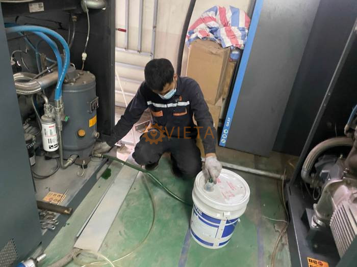 Bảo dưỡng máy nén khí Atlas Copco 37kw và thay khớp nối mềm