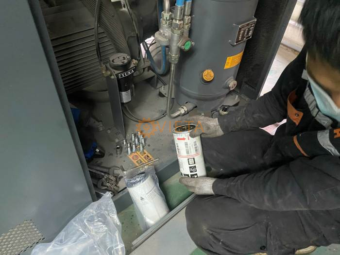 Bảo dưỡng máy nén khí Atlas Copco 37kw và thay khớp nối mềm