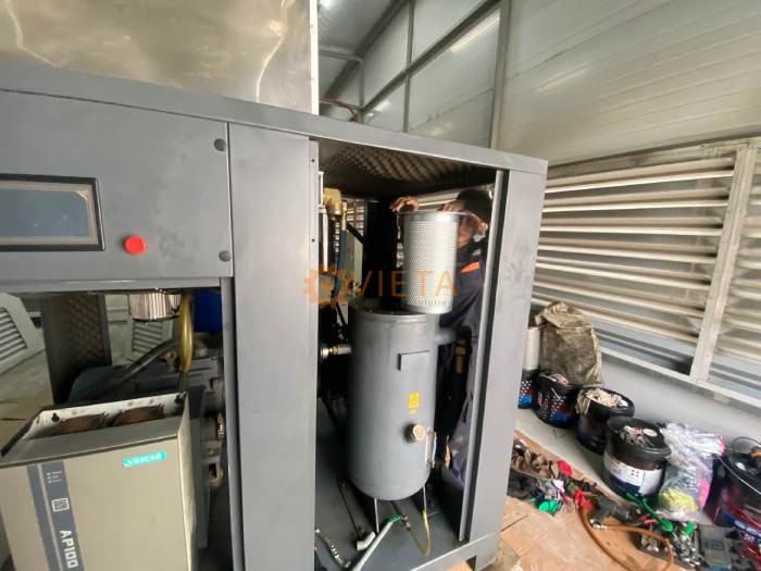 Bảo dưỡng máy nén khí China 75kw công ty chế biến thực phẩm, VSIP Hải Dương