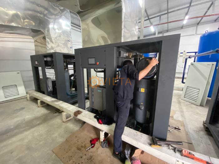 Bảo dưỡng máy nén khí China 75kw công ty chế biến thực phẩm, VSIP Hải Dương