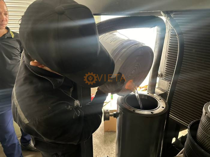 Bảo dưỡng máy nén khí Compkorea và Kyungwon 100HP tại Kcn Yên Phong, Bắc Ninh