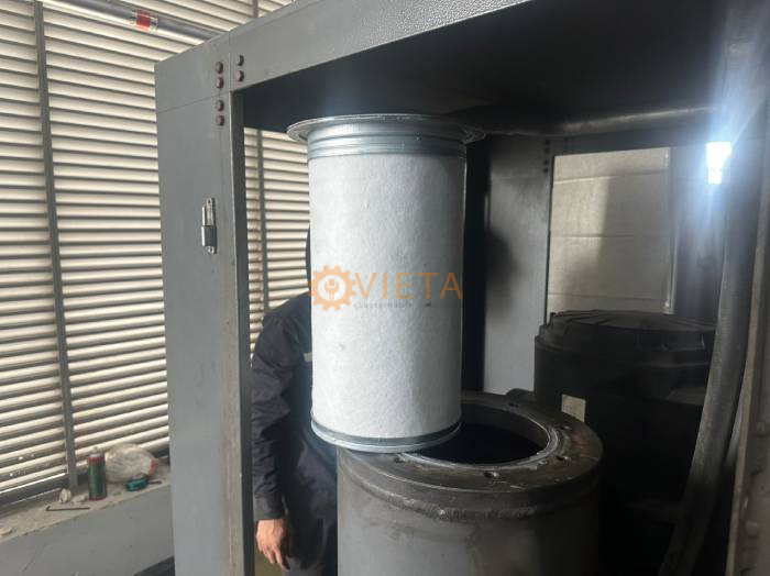 Bảo dưỡng máy nén khí Compkorea và Kyungwon 100HP tại Kcn Yên Phong, Bắc Ninh