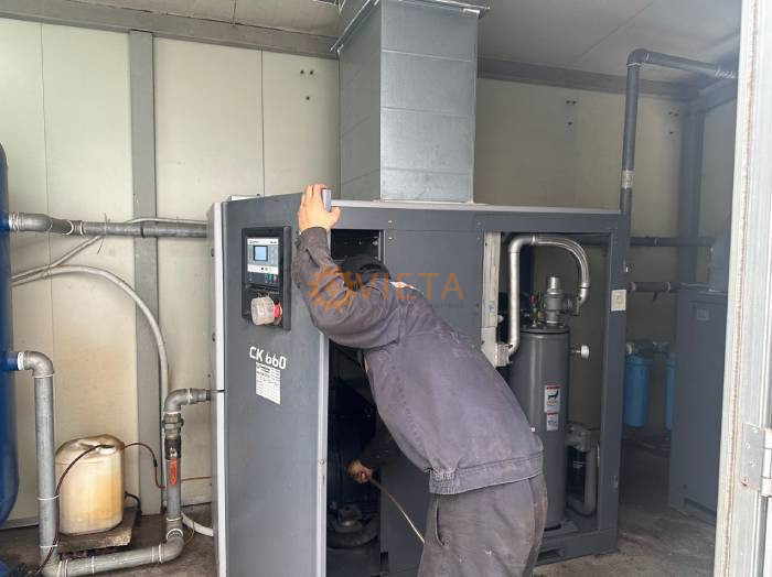 Bảo dưỡng máy nén khí Compkorea và Kyungwon 100HP tại Kcn Yên Phong, Bắc Ninh
