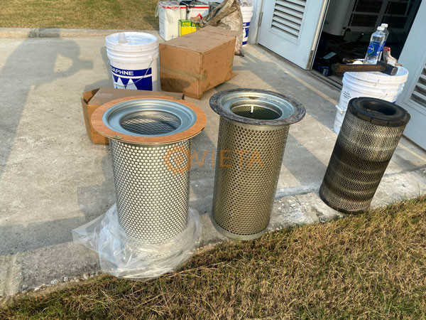 Bảo dưỡng máy nén khí Hanshin 75 KW (100HP) tại KCN Bình xuyên Vĩnh Phúc