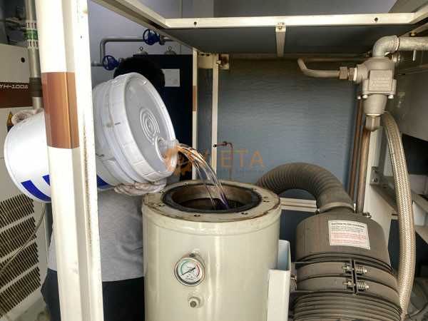 Bảo dưỡng máy nén khí Hanshin 75 KW (100HP) tại KCN Bình xuyên Vĩnh Phúc