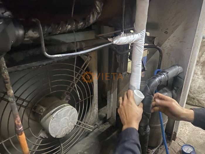 Bơm gas và xử lý lỗi hết gas máy sấy khí công ty sản xuất gang thép tại KCN Đình Trám Bắc Giang