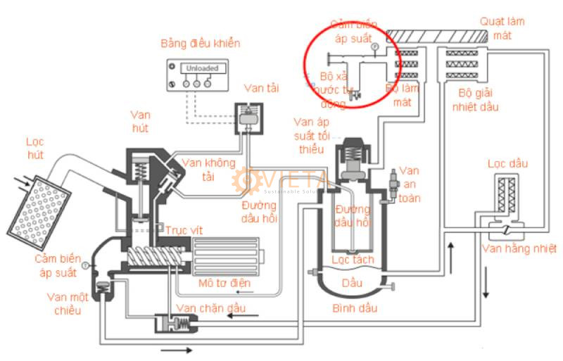 Bẫy nước ngưng tụ trong sơ đồ