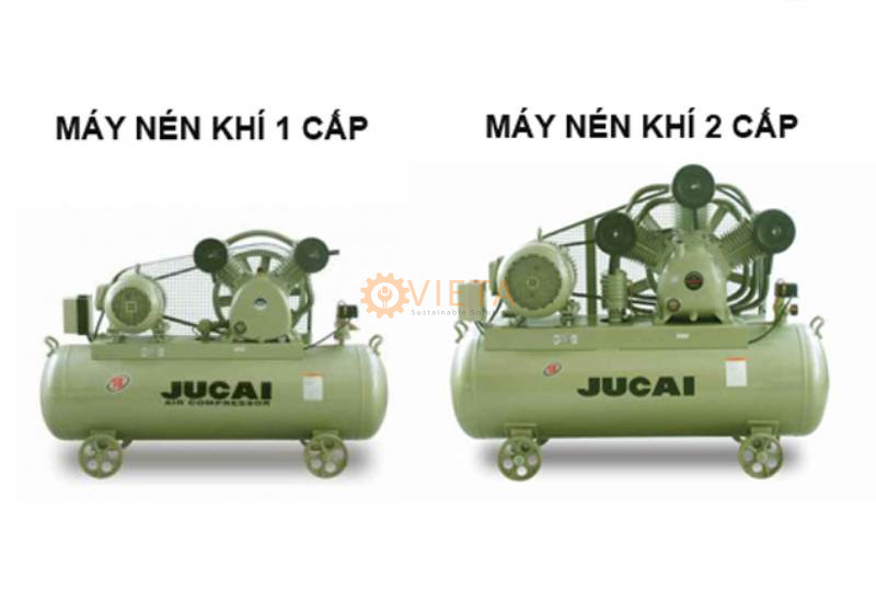 So sánh máy nén khí piston 2 cấp và 1 cấp