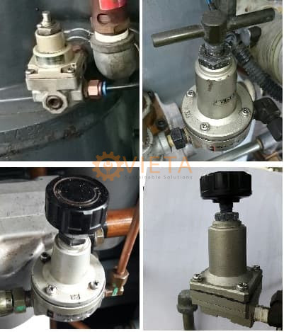 Điều chỉnh áp suất máy nén khí thông qua van điều chỉnh áp suất ( Modulator Valve): Thường sử dụng cho máy nén khí trục vít.