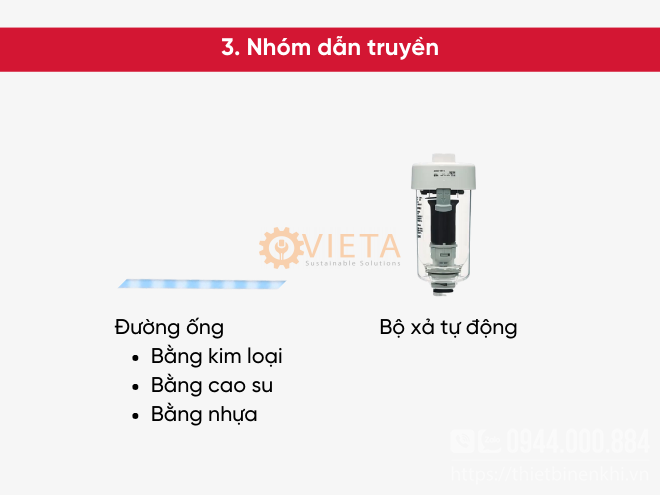 Đường ống và van xả tự động