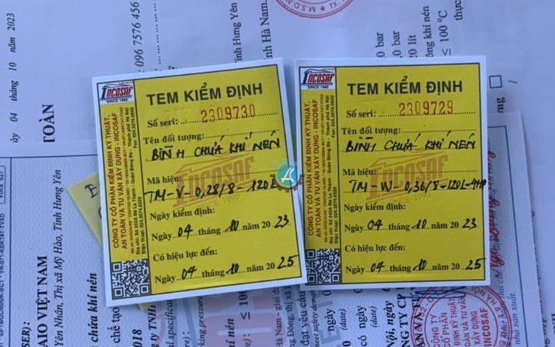 Tem kiểm định máy nén khí theo tiêu chuẩn